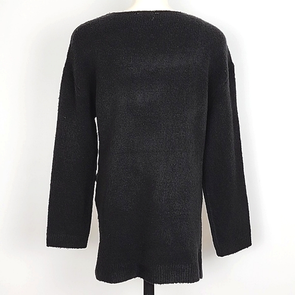 CLOTH by Design Women's Black High Low V-Neck Knit Soft Sweater Size Medium - Picture 2 of 11